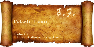 Bokodi Fanni névjegykártya