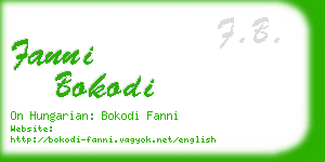 fanni bokodi business card